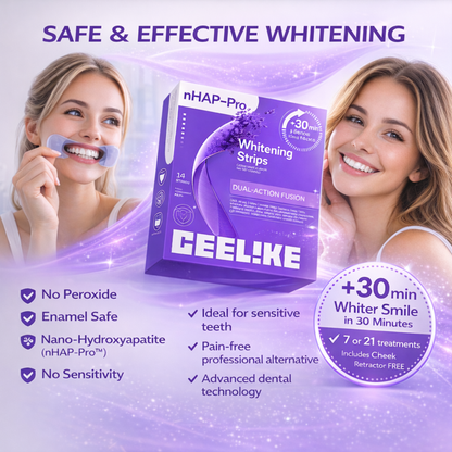Purple Teeth Whitening Strips with Free Cheek Retractor